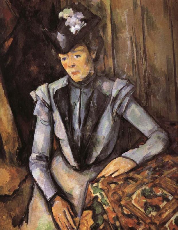 Paul Cezanne woman was wearing blue clothes Norge oil painting art